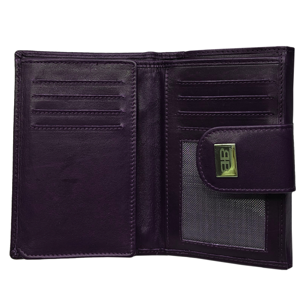 Mittlere Damenbörse mit Überschlag Echtleder